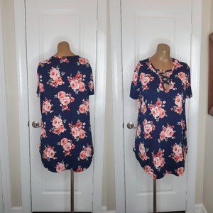 Short Sleeve Floral Tunic
